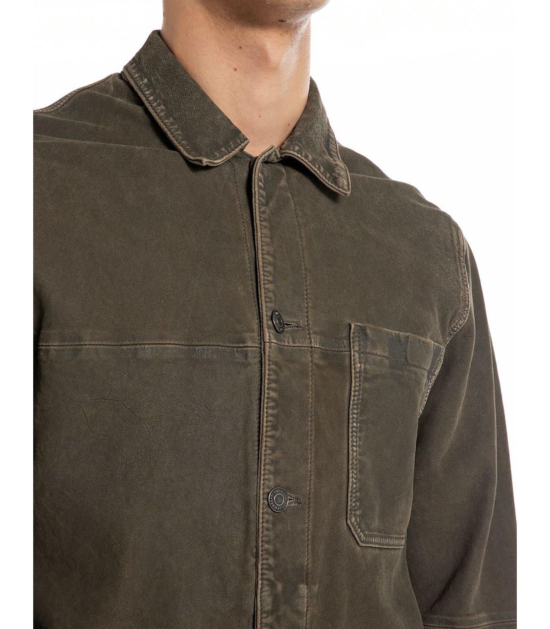 ヴィンテージ ウォッシュゴートスウェードジャケット 詳細画像 グレー 4